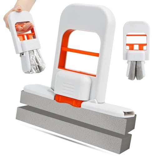 Encuryna Mini fregona plegable de escritorio – Mopa de mesa con esponja absorbente, fregona sin manos para cocina, baño y cristal (plegable, portátil, limpieza húmeda/seca)