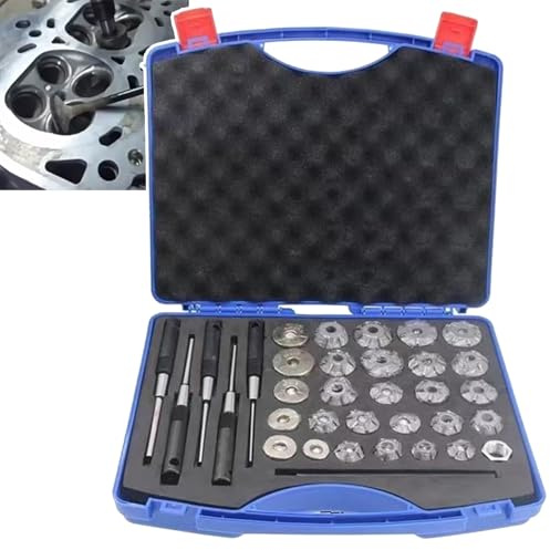TIANTOO Escariador De Válvulas Universal (34 Piezas), Juego De Escariador De Asientos De Válvulas Automotrices De 22-38 Mm, para Rectificado De Motores.,34pcs
