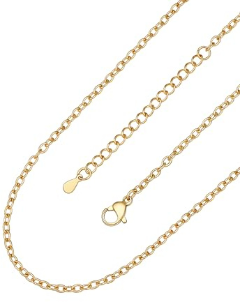 ChainsPro Collier Femme 2 mm, Design Élégant et Simple, 46 CM Chaine Or de Style Exqui, Collier Charms Acier Inoxydable Parfait pour Chics Looks de Tous Les Jours