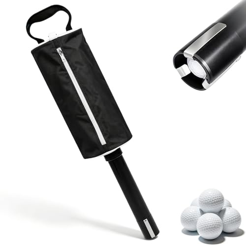 HERCHR Bolsa de Recogida de Golf, sostenga 70 Bolas, Bolsas de Golf de Golf portátiles Accesorios de recolección de Bolas de Golf Bola con Tubo de aleación de Aluminio Desmontable (Negro)