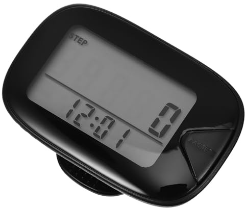 Black Abs Digital Pedometer Step Counter with Clip | Portable Easy-operation Design, for Walking and Running, Suitable for Men and Women