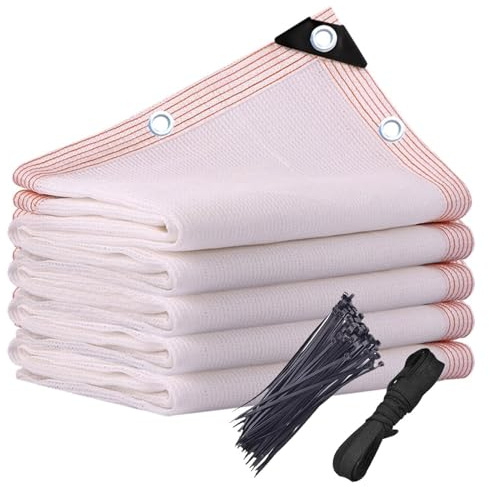 Bianca Tenda da Ombra 50% Rete Ombreggiante con Occhielli Balconi ed Esterni, Rete Protettiva UV Resistente al Vento Vela Parasole per Controllo del Calore Serre, Pergole, Giardini(2.5x3.2m)