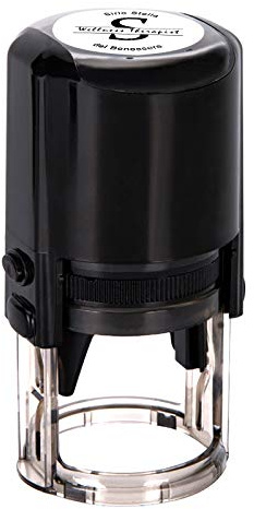 Personalisierte Stempel Runden,Individueller Briefe Stempel-Durchmesser 40mm Gummi Stempel für die Rücksendeadresse mit 4 Optional Tinte Farben-Schwarz, Rot, Blau, Grün