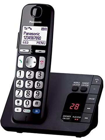 Panasonic KX-TGE720 Big Button DECT Cordless Telephone with Nuisance Call Blocker & Digital Answering Machine (Single Handset Pack) – Black