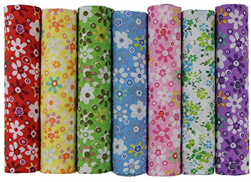 aufodara Patchwork Coton Tissu Lot de 7pcs Textile Chiffons Couture Quilting DIY Fabric à la Main en Tissu à Coudre 50 x 50 cm Vêtements Sewing Artisanat (P01C)