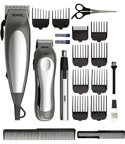 Wahl Clipper Kit Deluxe Gift Set, Hair Clipper Gift Set, Hair Clippers for Men, 3-in-1 Corded Head Shaver, Men’s Hair Trimmers, Stubble Trimmer, Personal Trimming, Male Grooming Set