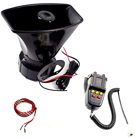 YIYIDA Autohupe mit Mikrofon PA-Lautsprechersystem elektrische Hupe Notlautsprecher Autosirene Sound Lautsprecher Fahrzeughupe laute geeignet für jeden 12V LKW Auto Boot usw