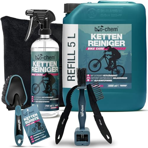 bio-chem flytande cykelkedjerengöring | avfettningsmedel | 5.75 l - avtappningskran | effektivt och biologisk nedbrytbart | för skonsam rengöring av cykel, kugghjul och bromsklossar
