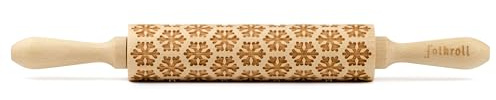Folkroll 3D-Motiv-Teigrolle 37 cm Schneeflocken