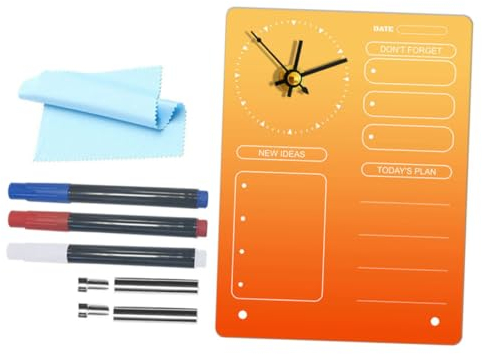 Warmhm Termintafel Mit Uhr Planertafel Als Schreibtischtafel Löschtafel Für to-do-Listen Memo-schreibtafel Dekorative Notiztafel Für Schreibtisch