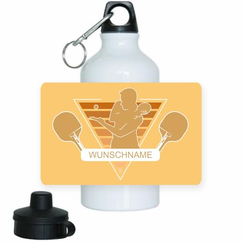 Eurofoto Trinkflasche mit Namen und Motiv mit Tischtennis | Motiv-Trinkflasche mit Hobby personalisiert