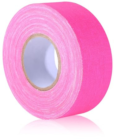 Abeillo Ruban adhésif gaffer rose fluo - Autocollant réfléchissant rose - Pour fêtes sur scène, sols de grille de jeu, décoration de Noël - 25 mm x 15 m