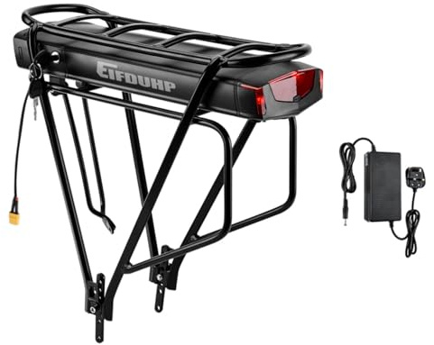 Ebike Battery with Rack & Charger, 36V 15Ah Rear Rack Lithium Li-ion Electric Bike Battery for 200W-750W Bicycle Motor, for 26-29 inch Bikes