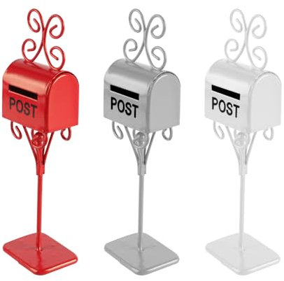 Sarini Mini buzón de Hierro Europeo, decoración de Patio en Miniatura, Accesorios para Escena navideña, Modelo en Miniatura a Juego, buzón Creativo