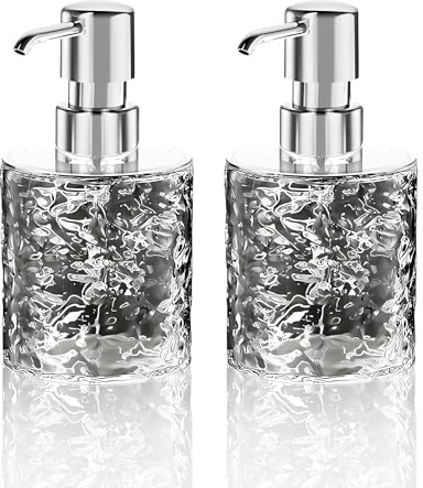 Botella Espumadora 2 Piezas - Dosificador Jabon Recargable 300ML Transparente Gris - Antideslizante y Hermético para Baño y Cocina