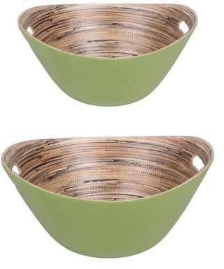 Table Passion – Set de 2 ensaladeras de bambú verdes 30 y 25 cm