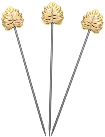 YARNOW 3pièces Lot de Fourchettes à Apéritif Acier Inoxydable pour Fruits Et Aliments Réutilisables avec Cure-Dents Forme