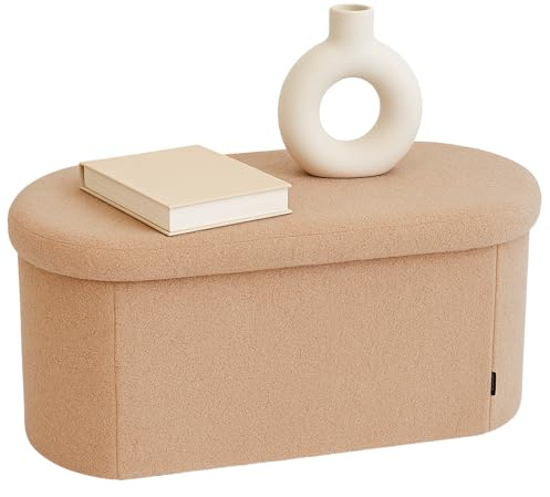 LAMBY HOME Panca portaoggetti a forma di Bourreguito – Pouf soggiorno pieghevole, cassapanca per camera da letto, poggiapiedi e panchina con scarpe d'ingresso