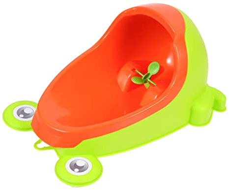 POPETPOP Vasino per Facile Pulizia e Utilizzo in Piedi per Ragazzo Ragazza in Plastica Colore Verde Chiaro a Forma di Cartone Animato, Design Separabile per Piccoli Maschi in Fase