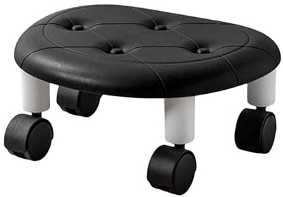 Silla baja con ruedas - taburete para zapatos silla corta taburete de pedicura giratorio 360 - ergonomía giratoria con taburete bajo para pedicura spa hogar