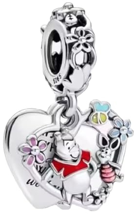 Generico FairyHause Figure en argent sterling 925 charme approprié pour bracelet charm cadeau de fête coeur amour bricolage argent mode été princesse winnie cadeau magnifique pooh pimpi