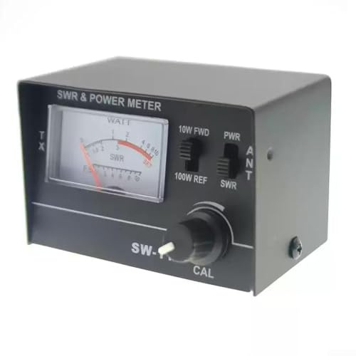 Besshepplo SW-111 SWR kraftmätare 100 W VSWR-antenn kommunikationsanalysator för testning 50-ohm CB-radioantenner koaxialkablar 27-30 MHz framåt omvänd omkopplare