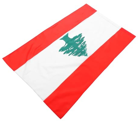 BESPORTBLE Drapeau du Liban Extérieur Fourreau de Mât, Polyester Léger 90x150 Cm, Décoration Jardin et Fête, Couleurs Éclatantes pour Événements et Cérémonies