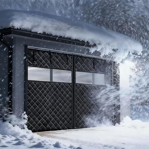 Rideau de porte isolant thermique, Rideaux Thermique Isolant Anti Froid Avec Fenêtre Transparente, Rideaux Phonique Bruit Pour Garage, Protection Contre Le Froid(10x9ft)