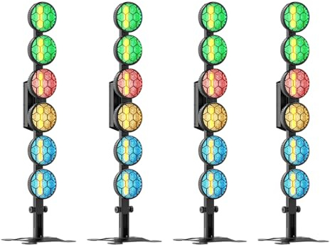 300W Foco LED Par Lineal Vintage COB Escenario Luces,6x50W COB Luz Dorada + 168 LEDs RGB,Luces Fiesta con Control DMX512,Activación de Sonido,para DJ,Bar,Boda,Discoteca,Halloween,Navidad,4PCS