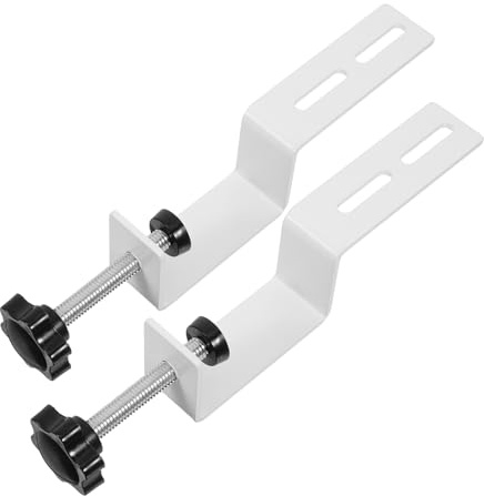 jojofuny Pince de Fixation de Bureau Robuste en Métal Blanc Lait, Support D’accessoire pour Panneau Perforé, Pince de Table Clamp pour Fixation Bord de Table, Accessoire Bureau Gaming