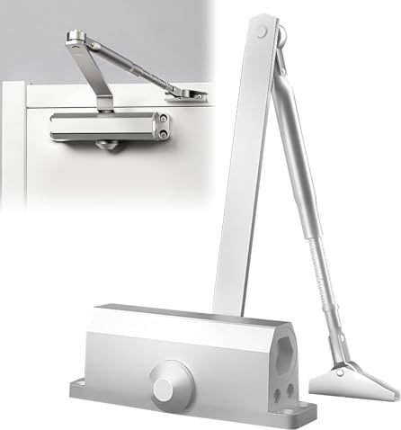 Umllpet Automatisk hydraulisk dörrstängare, justerbar dörrstängare för innerdörrar och ytterdörrar, fjäderdörrstängare med buffert, stängd, för bostäder och kommersiella områden