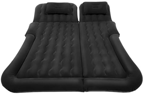 Matelas Gonflable pour Voiture, SUV, avec Pompe à Air Électrique, en PVC, Capacité de Charge de 300KG, Matelas de Voyage pour Banquette Arrière, Camping en Plein Air, Noir