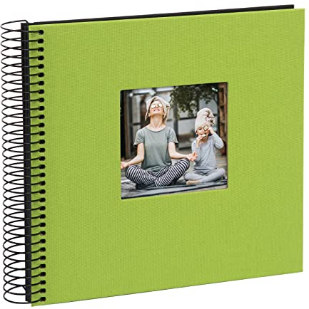 goldbuch 12 772 Spiralalbum Bella Vista, Erinnerungsalbum aus Leinen mit Titelbild Ausstanzung, Fotoalbum mit 40 Schwarze Seiten, Fotobuch zum Einkleben, Foto Album, Grün, ca. 20 x 20 x 2,7 cm