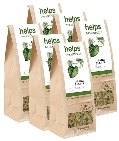 HELPS INFUSIONES - Infusión De Tila, Eucalipto Y Tomillo A Granel. Tisana Para Combatir Los Resfriados Y La Tos. Bolsa A Granel De 50 Gramos. Pack de 6