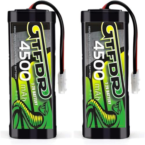 DXF Powerful tamiya rc Nimh 7.2V 4500mAh RC Car Battery for Tamiya, Losi, Kyosho - 2 Pack with Tamiya Connector -rc battery Ideal for RC Cars, Trucks, Boats & Tanks