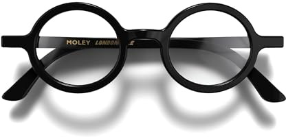LONDON MOLE® Moley blaulichtschutzbrille | Coole runde blaue blocker | Antiaugenbelastung für bildschirme | Herren damen unisex | Federscharniere
