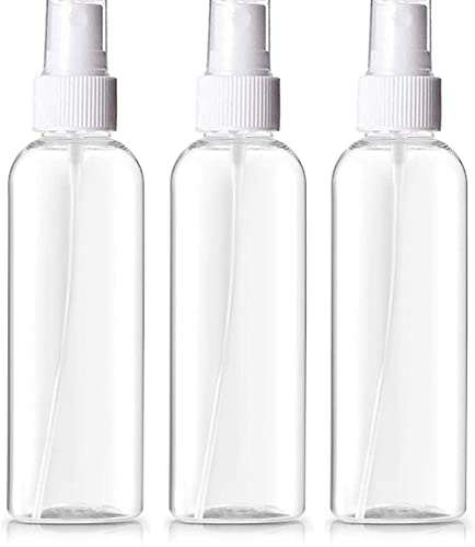 IMIROOTREE Lot de 3 flacons vaporisateurs de 250 ml en plastique transparent rechargeables pour maquillage, cosmétiques, voyage propre