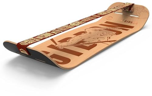 GIBOARD Set Roots Rocker Travel, Balance Board innovativa, allenamento freestyle, delicato sulle articolazioni, sistema modulare, prodotto in Europa, con set di cinghie TRAVELLine, cuscinetti Korg e