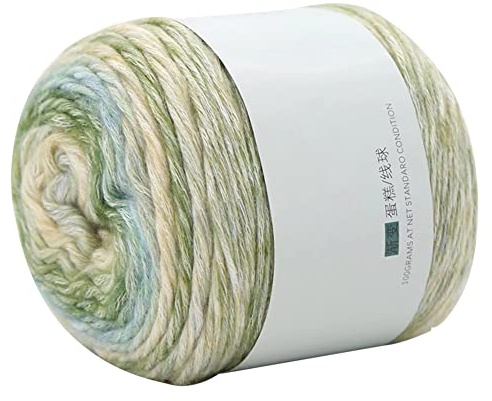 100g Fil de Coton Dégradé pour Crochet, Laine à Tricoter Multicolore Fil Au Crochet Laine Douce pour Crochet Fil à Tricoter à La Main Fil Au Crochet Chaussettes, Chapeaux, Écharpes, Chandails