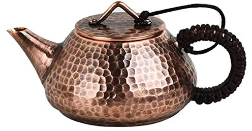 Habrur Theiere Fonte Théière Japonaise Théière en cuivre Pur Faite à la Main de 180 ML théière Chinoise Accessoires pour la Maison théière Cadeau Joyeux Théière en Fonte Theiere Japonaise