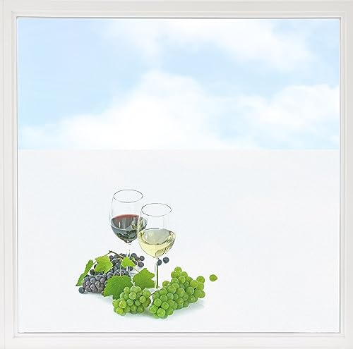 GRAZDesign Fensterfolie Blickdicht Sichtschutz, Sichtschutzfolie Fenster, Glastüren, Küche Küchenfenster, Milchglasfolie Bedruckt mit Motiv Wein Weingläser 100x57cm
