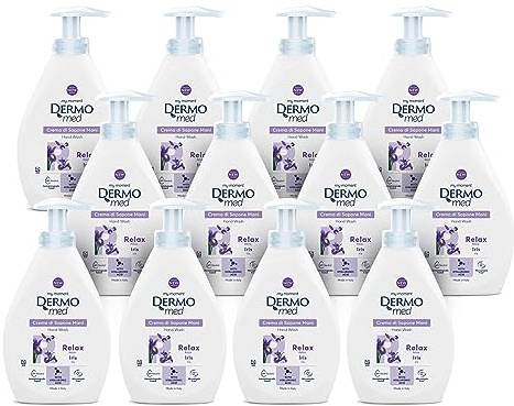 Dermomed Sapone mani Relax, Rende la tua Pelle Morbida e Vellutata, Con Acido Ialuronico Idratante e Rigenerante, pH Neutro, Dermatologicamente Testato, Senza microplastiche, Dispenser da 300ml