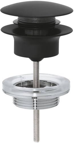 GROHE Ablaufgarnitur mit Druckstopfen, mit Klickverschluss, Phantom Black (29510KF0)