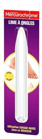 MERCUROCHROME - Lima per unghie in vetro temperato - 1 unità - Cura delle unghie - Lunga durata - Lavabile con acqua - Facile da trasportare - Trasparente