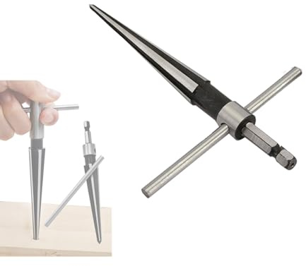 ieron Escariador cónico hexagonal de metal, 3 mm - 1/2 pulgadas / 13 mm, mango en T, herramienta de mango en forma de T para madera, plástico, acero al carbono