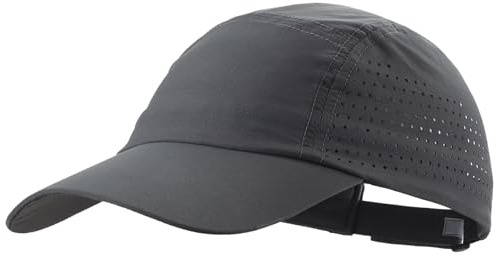 Decentron Atmungsaktive Laufmütze für Herren, schnelltrocknend, Outdoor-Sport, Baseballkappe, LSF 50+, dunkelgrau, Einheitsgröße