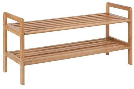 Begryf Bambus Garderobenbank, Dielen- & Flurmöbel, Schuhregal mit Sitzbank, Shoe Cabinet, Schuhbank mit Sitzfläche, Schuhbank für Flur, Schlafzimmer & Wohnzimmer, platzsparendes Regal