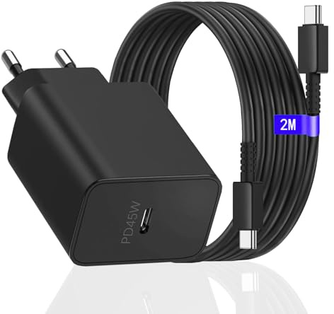 45W Super Chargeur Prise USB C pour Samsung Galaxy S24+/S23/S22/S21/S20/S10/S9/S8/Ultra/Note/A73/A54/A53/A13/Tablet, Chargeur Bloc Rapide avec Câble de Charge Type-C vers C 2M 5A,Adaptateur Secteur PD