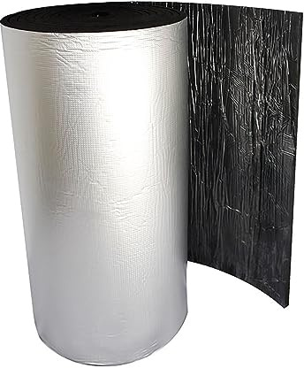 Mousse d'isolation thermique autocollante de 5 mm pour isolation phonique pour sols de toit et camping-cars, 1 m x 5 m, noir