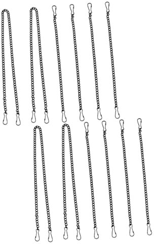 HAPINARY 12 STK Tag-Kette Hängekette Mit Karabinerhaken Windspielaufhänger Für Draußen Hängesesselkette Kleine Kette Topfaufhänger Post Windspielkette Plakataufhänger Windspiele Black Eisen